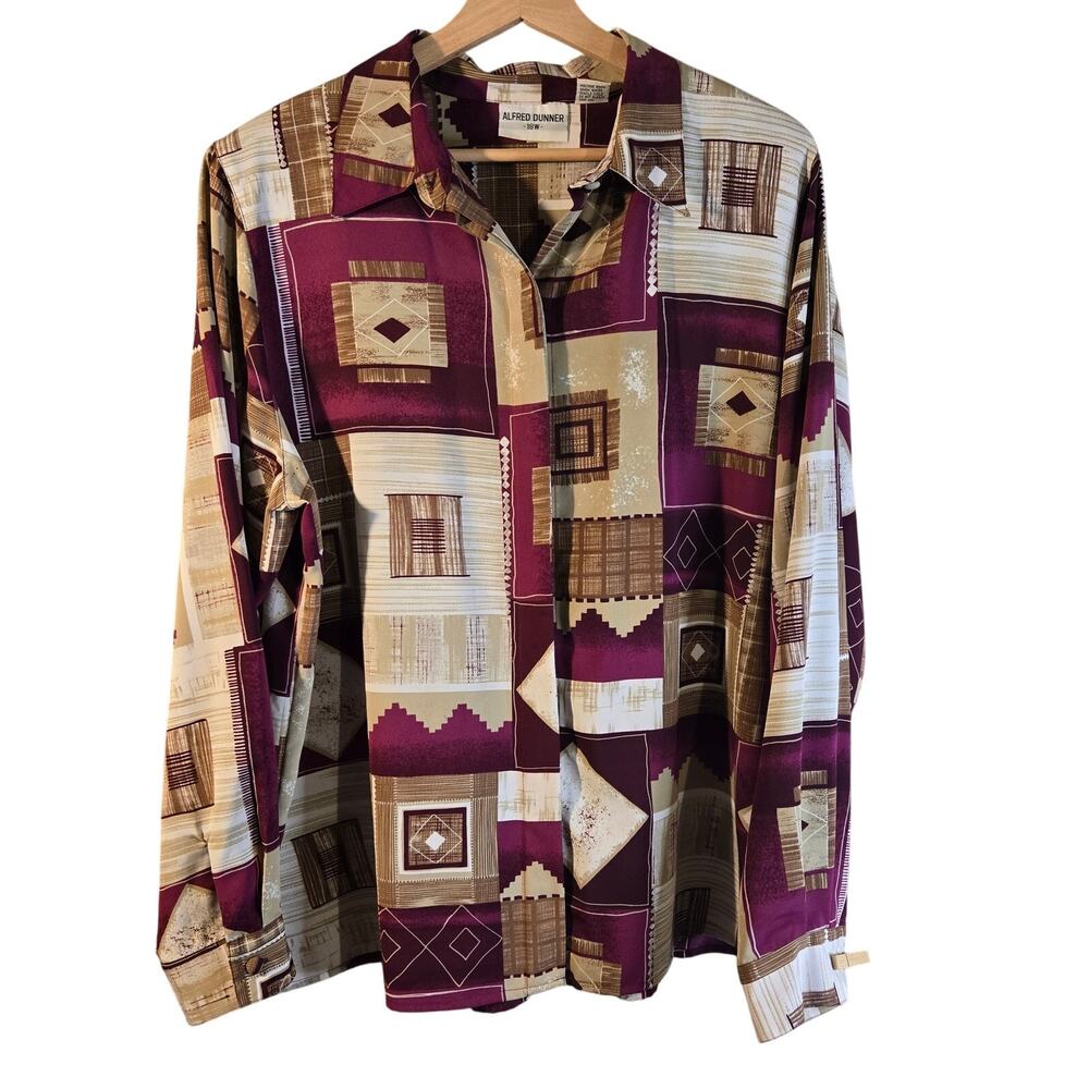 Alfred Dunner 18W Geometric Print Blouse [0405]